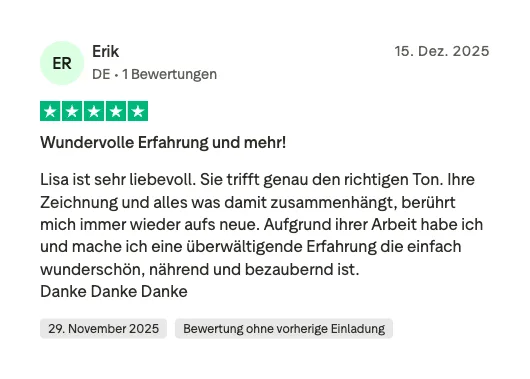 Trustpilot Bewertung einer Kundin, 5 Sterne