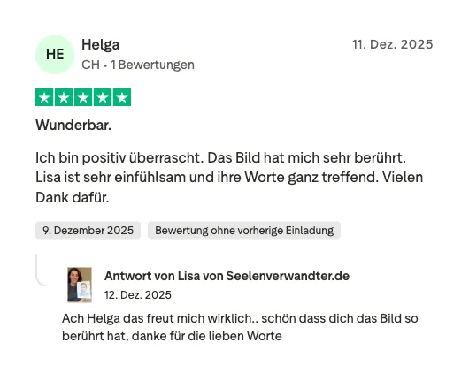 Trustpilot Bewertung einer Kundin, 5 Sterne